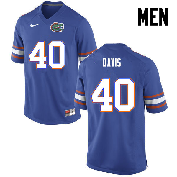 Men Florida Gators #40 Jarrad Davis College Football Jerseys-Blue - Click Image to Close